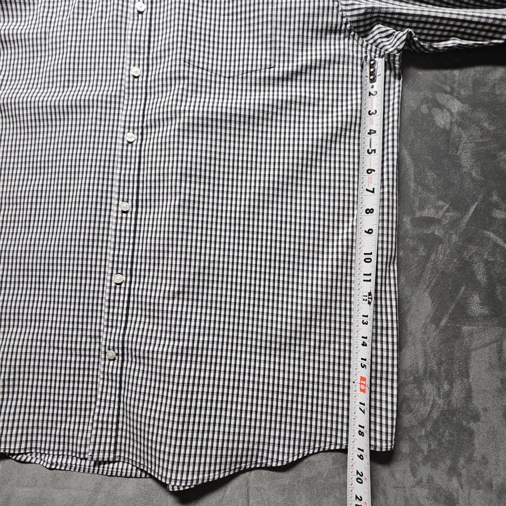 Cutter & Buck Mens 3XB Navy White Check Easy Care Stretch Button Down Shirt - Picture 6 of 9